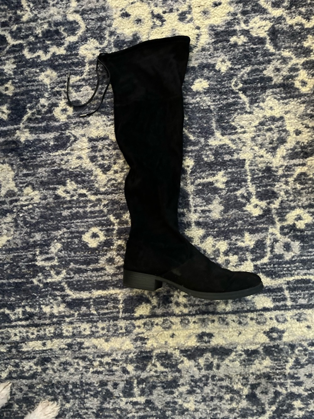 Knee High Black Suede Boots